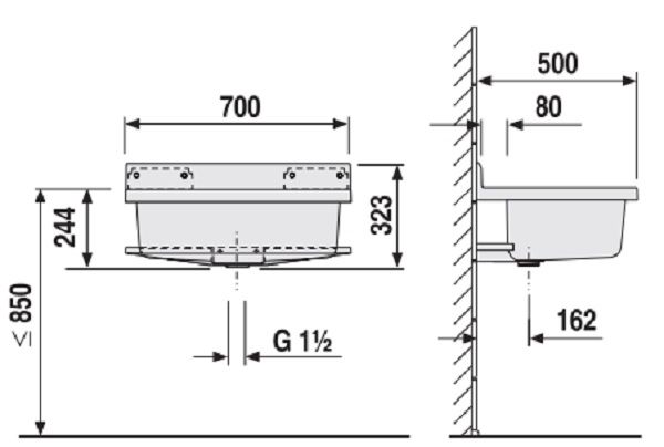 Sanit Мойка Maxi 70х50 60.007.01.0099