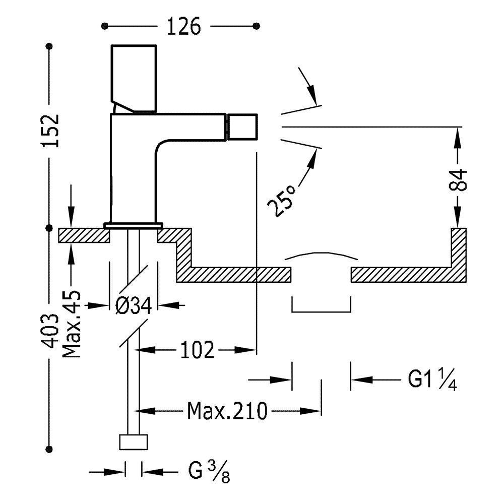 Смесители для биде Tres Project 21112002OR