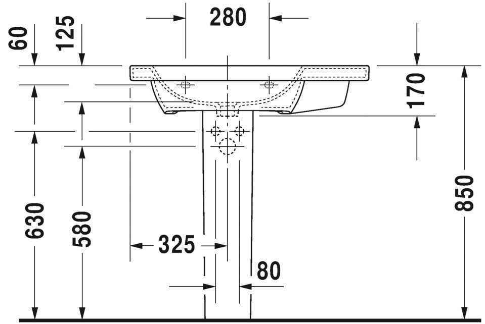 Умивальник Duravit DuraStyle (асиметричний) 2325800000