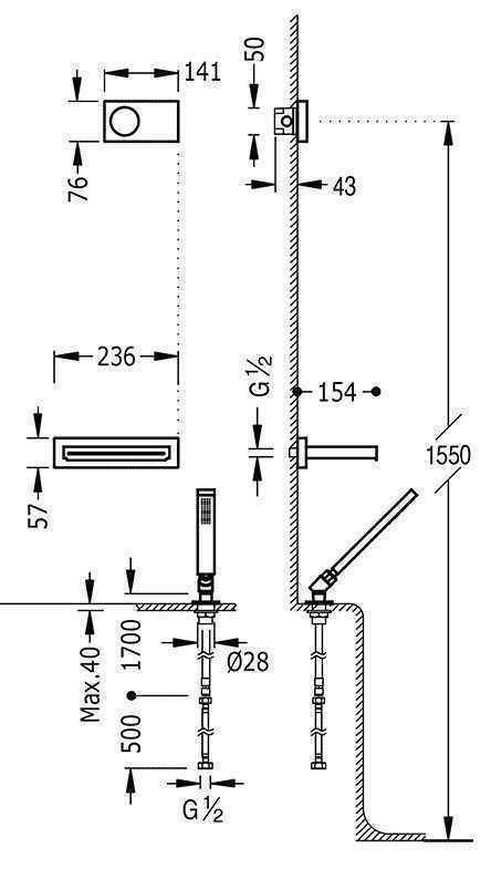 Термостат, виливши і душовою набір Tres Shower Technology 09288570AC
