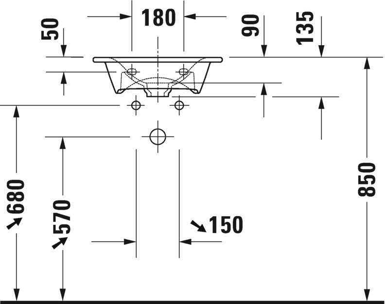 Умивальник Duravit Viu 0733450041