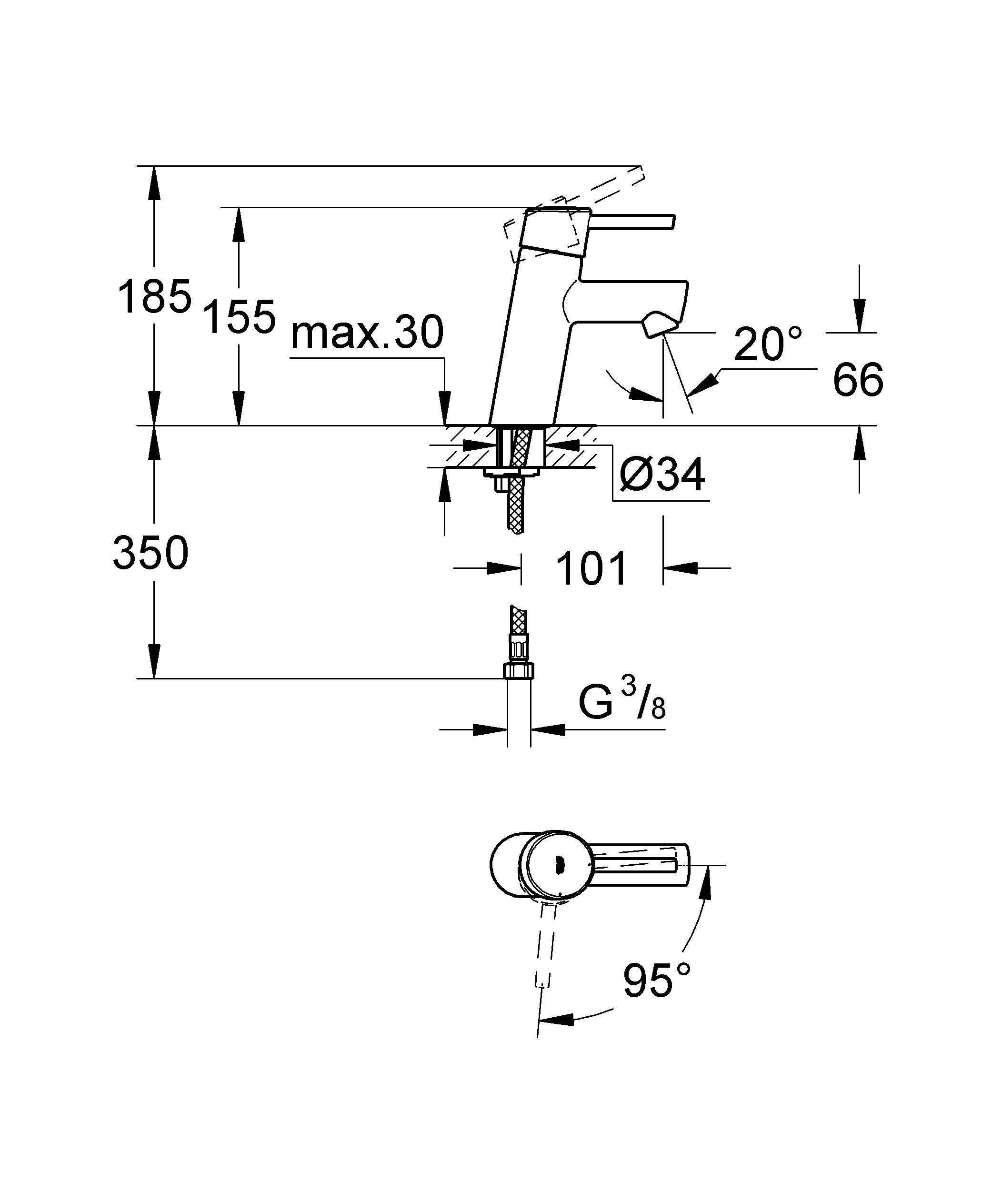 Змішувач для умивальника Grohe Concetto  2338510E