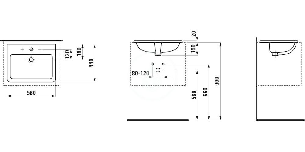 LAUFEN PRO S раковина 560x400мм
