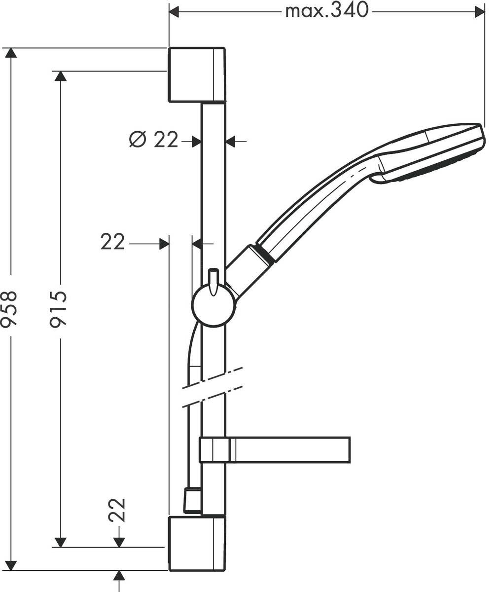 Душевой набор Hansgrohe Croma Multi 100/900 3jet