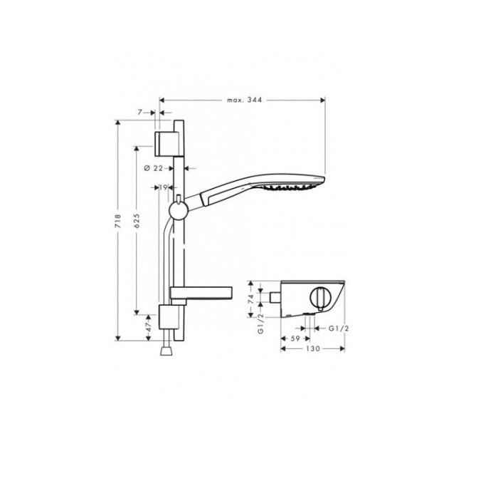Душовий набір з термостатом Hansgrohe Raindance 27036000