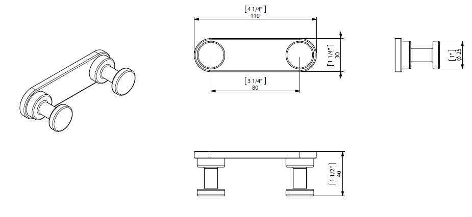 Подвійний гачок Creabath Architecture 192656