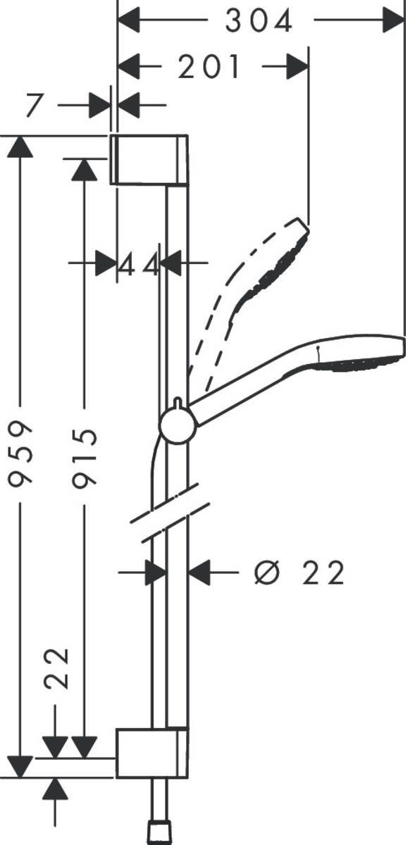 Душевой набор Hansgrohe Croma Select S (110/900-650) 1jet 26574400