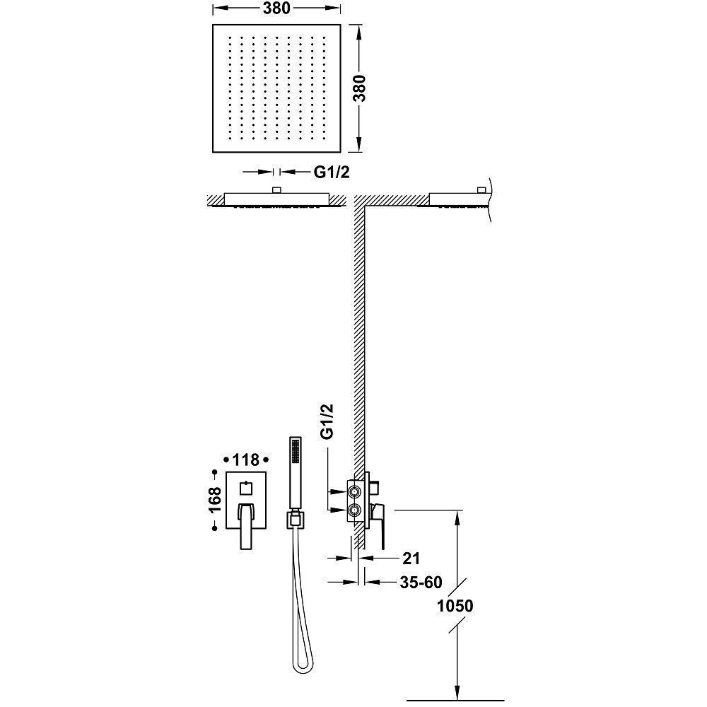 Душевая система Tres Slim 20228006NM