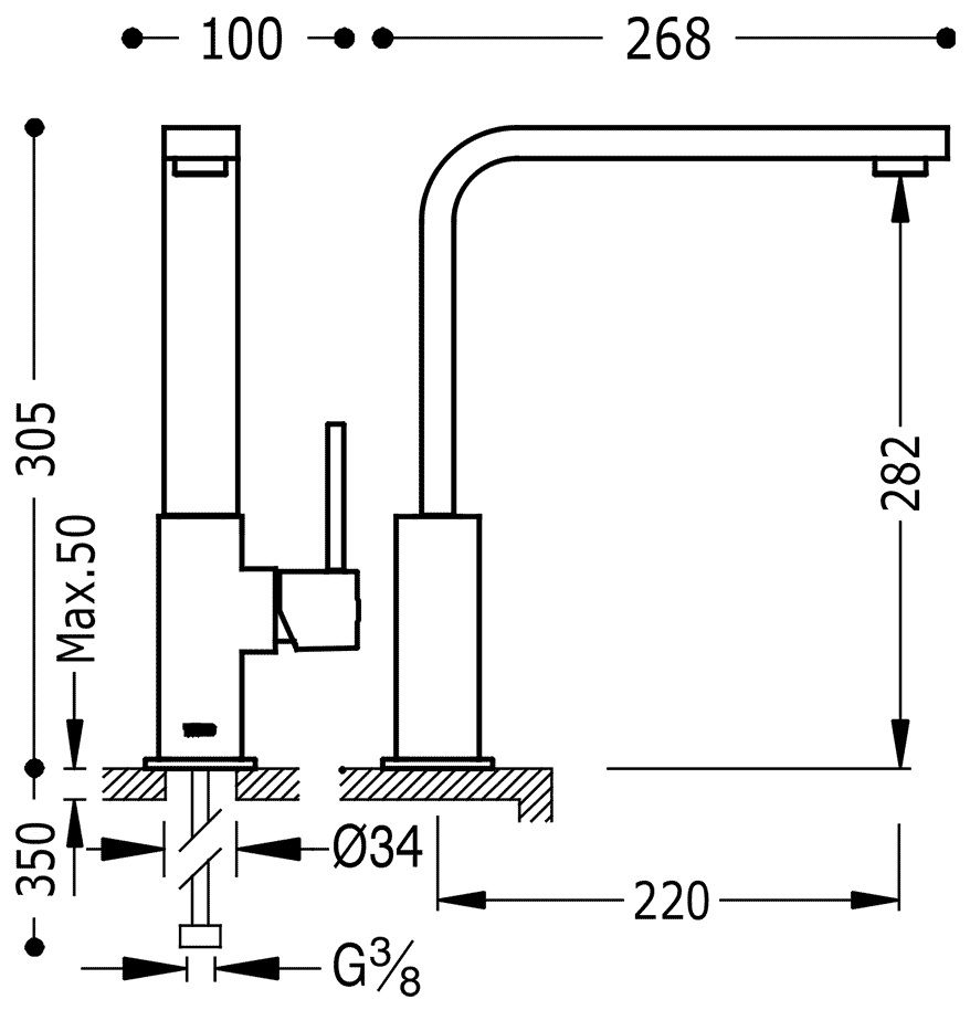 Смеситель на кухню Tres 030496BM