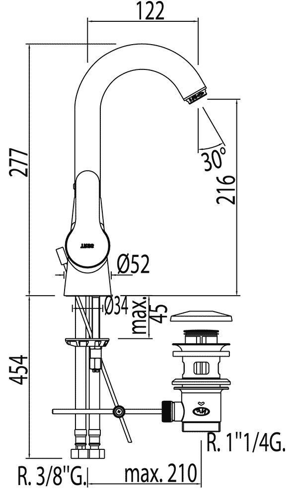 Смеситель для раковины BM - Tres 01730802D