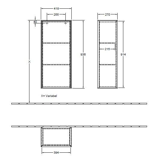 Шкаф боковой для ванной комнаты Finion Villeroy and Boch (правосторонний) G57000PC