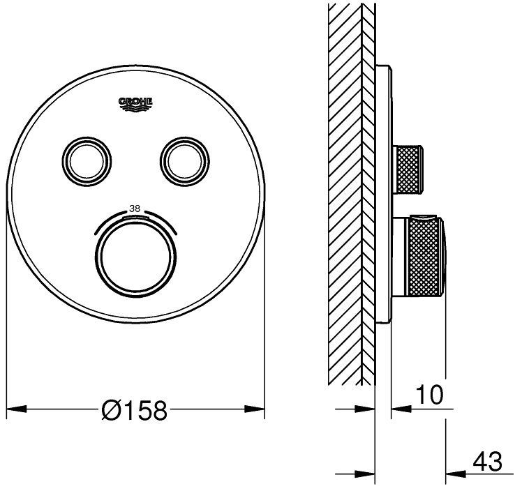 Термостат для душа Crohe SmartControl 29119DC0