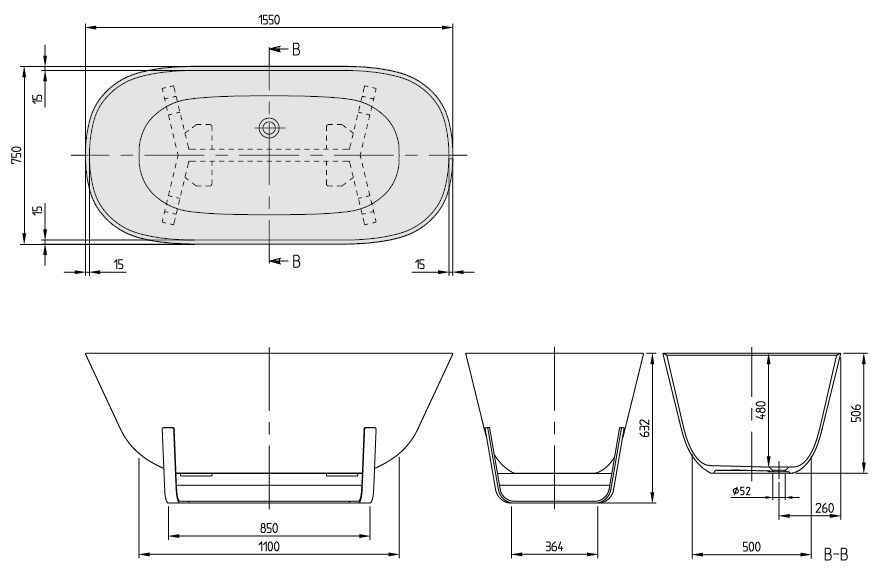 Ванна Villeroy and Boch Antheus UBQ155ANH7F400V-01
