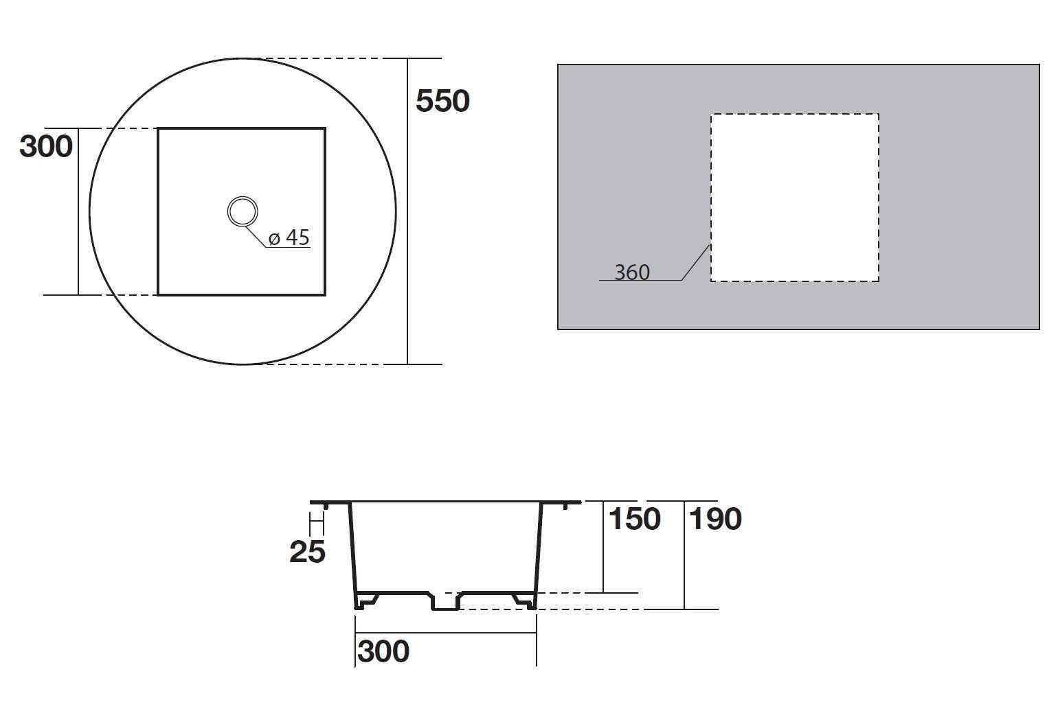 Раковина в столешницу Skyland AXA 3213601