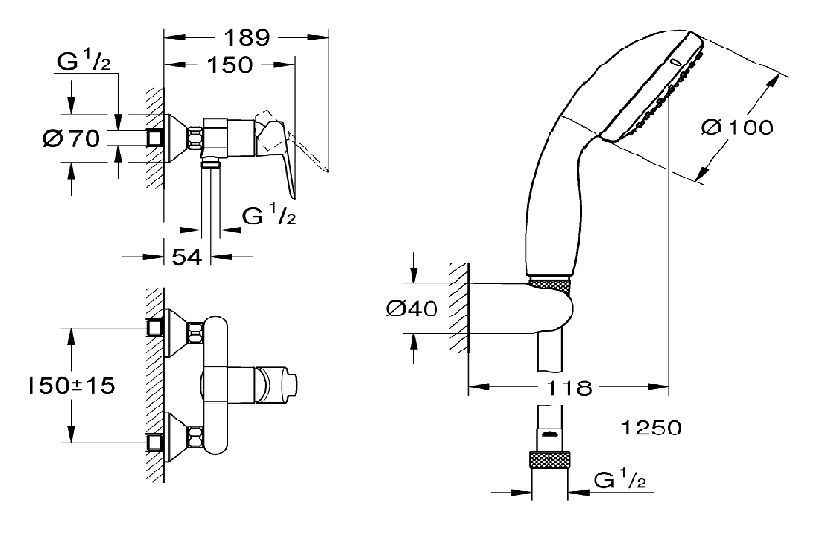 Набір для душа Grohe BauEdge 26129001