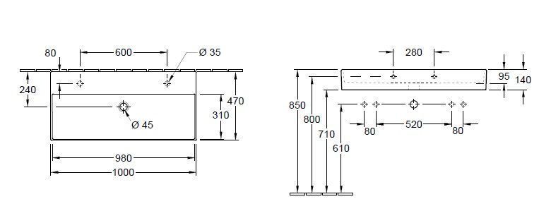 Подвесной умывальник Villeroy and Boch Memento 2.0 4A22A401