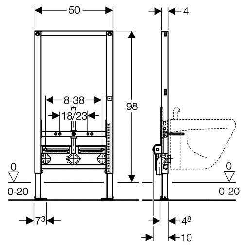 Інсталяція для біде Geberit Duofix 111.539.00.1