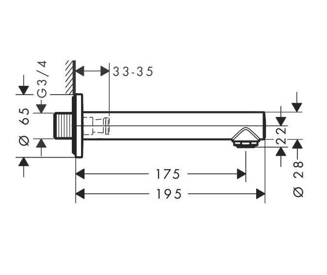 Излив на ванну Hansgrohe Talis S 72410000