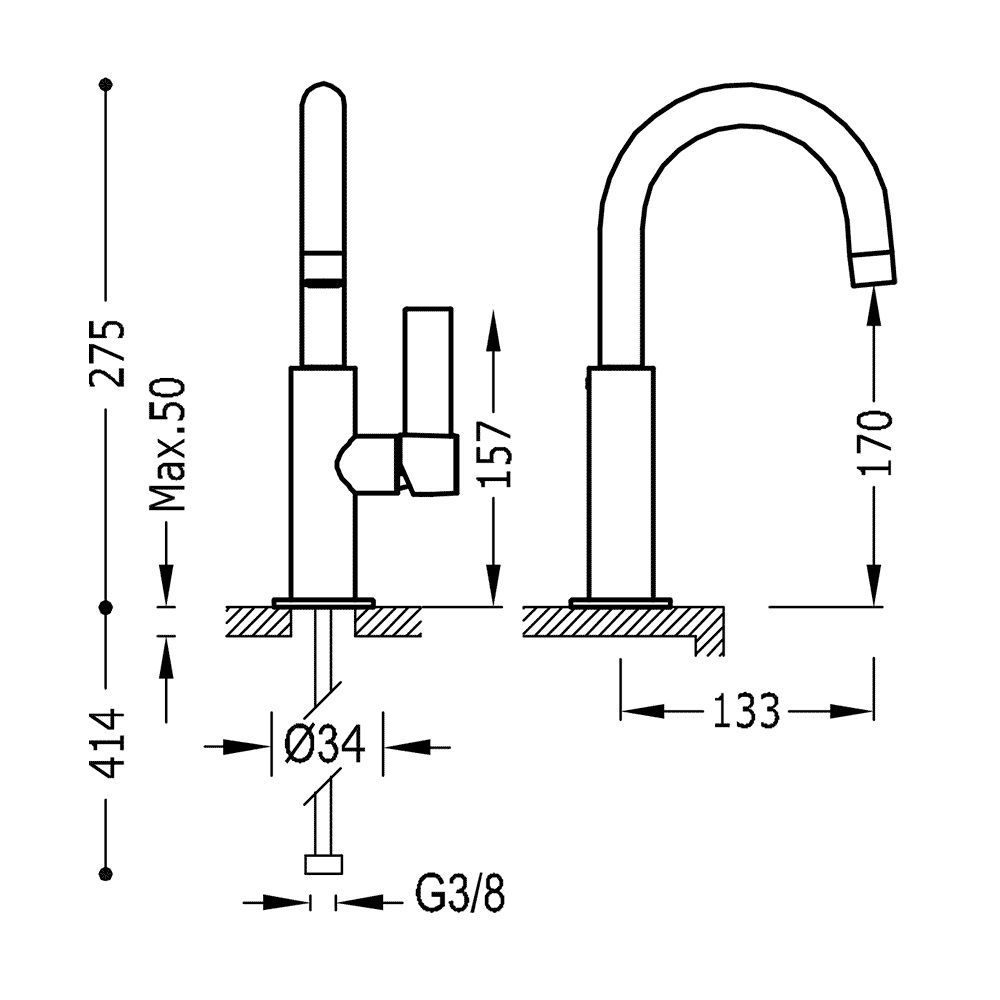 Смеситель для умывальника Tres Project 21190401BM