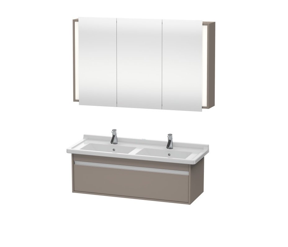 Комплект тумба з умивальником и зеркальным шкафчиком Ketho KT66664343/0332130000/KT75334343