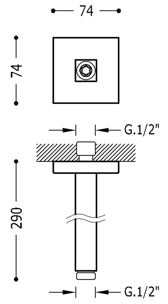 Держатель для верхнего душа Tres Cuadro 13462202BM