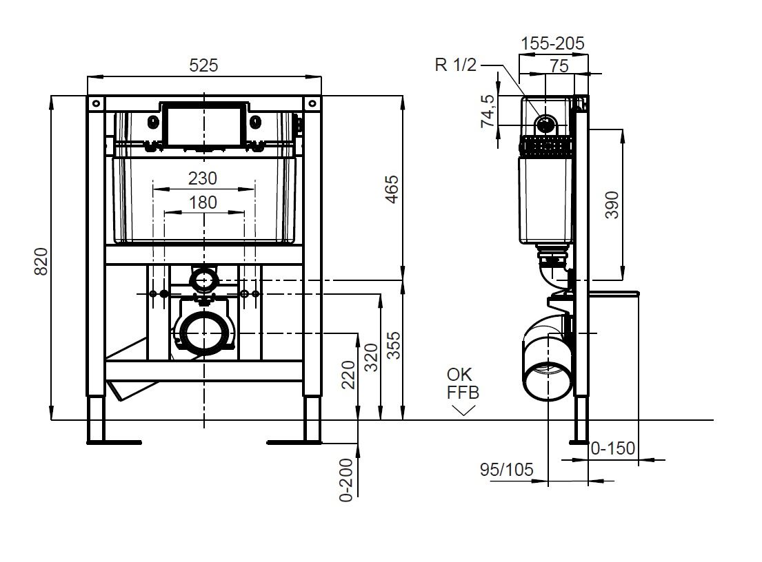 Инсталляция для подвесного унитаза Villeroy & Boch Viconnect 92247500