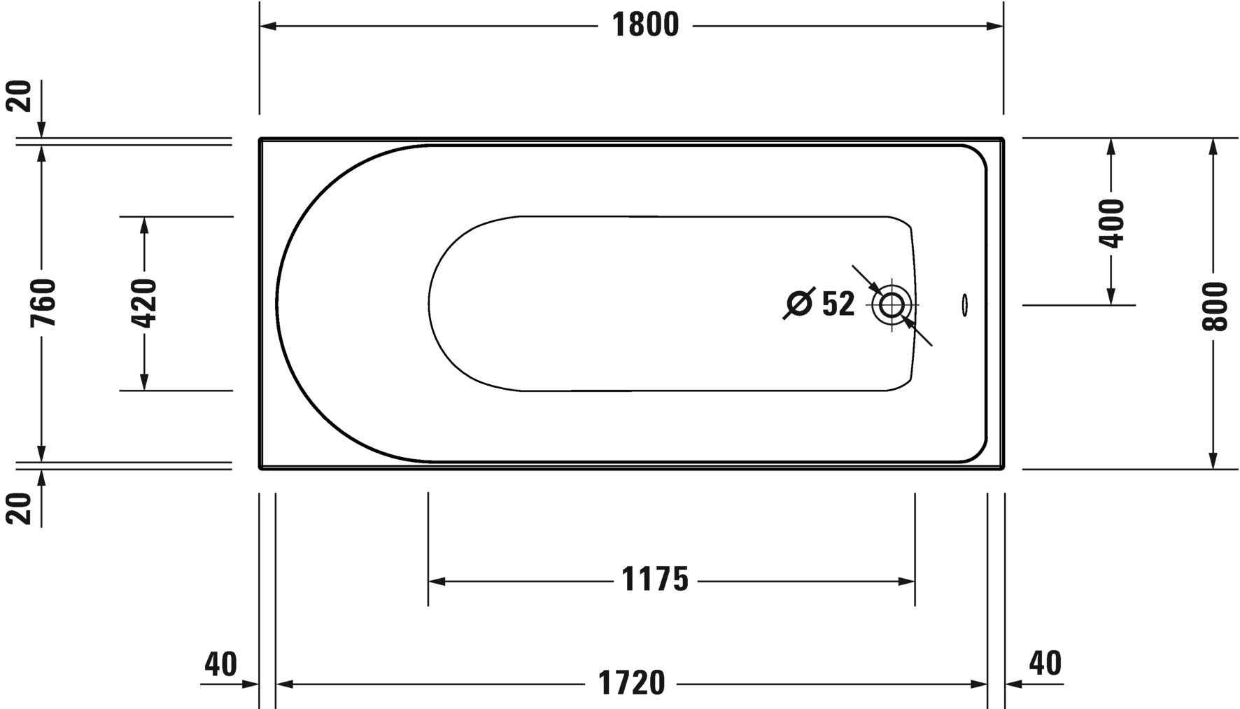 Ванна Duravit D-Neo 700475000000000