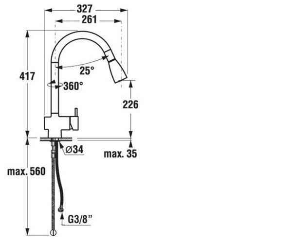 Смеситель кухонный Jika Mio H3517110043001