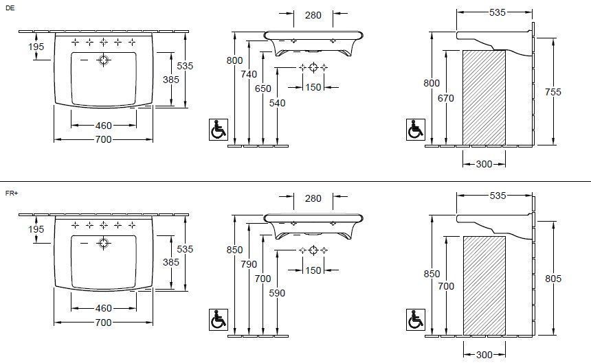 Подвесной умывальник Villeroy and Boch Architectura Vita 517470R1