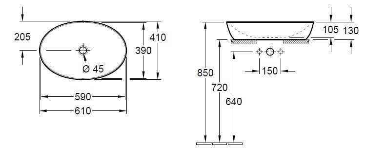 Раковина на столешницу Villeroy and Boch Artis 419861BCW8
