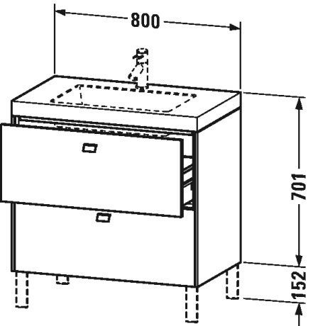 Тумба с умывальником Duravit Brioso (Выставочный образец) BR4701O9191 (Выставочный образец)