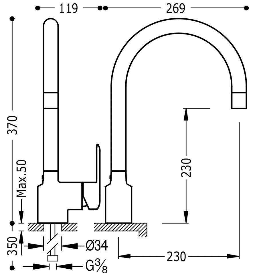 Змішувачі на кухню Tres 114444