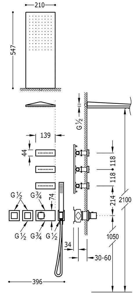 Душова система Tres Block System 20725301