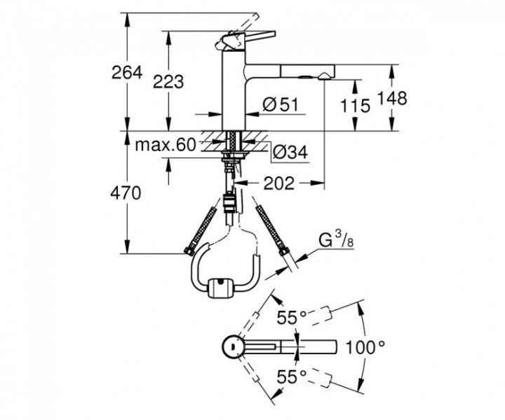 Змішувач з лійкою GROHE CONCETTO 30273001
