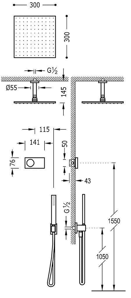 Душевая система Tres Shower Technology 09286564AC