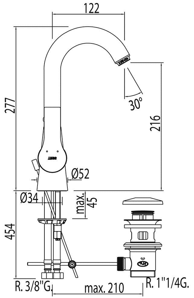 Смеситель для раковины K - Tres