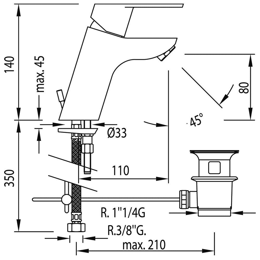Смеситель для раковины BM - Tres 139103DA