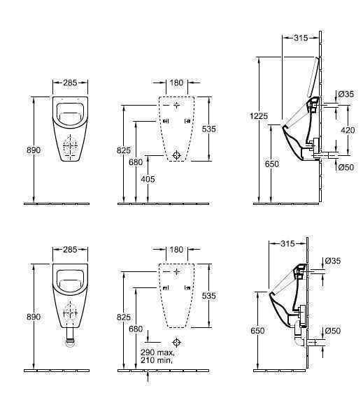 Пісуар Villeroy and Boch Avento / Subway 751301RW