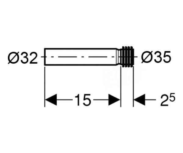 Патрубок для приєднання до пісуари Geberit 152.489.16.1