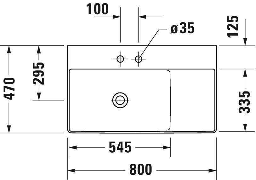 Умивальник Duravit DuraSquare (асиметричний) 2348800041