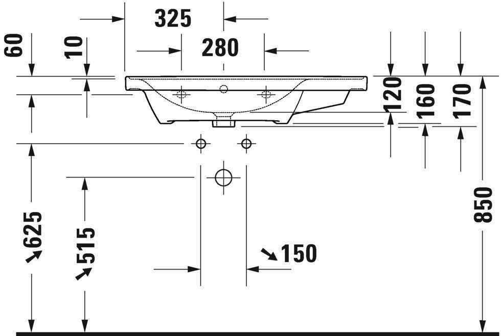 Умивальник Duravit D-Neo (асиметричний) 2369800060