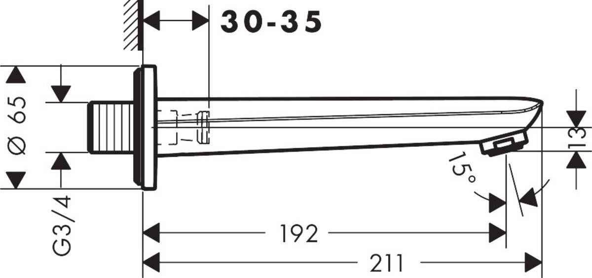 Вилив для ванної Hansgrohe Novus 71320000