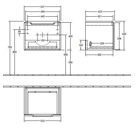 Тумба для умывальника Subway 2.0 Villeroy and Boch A68610FP