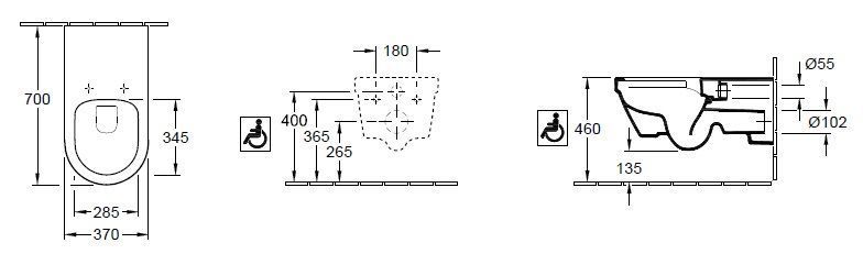 Унитаз подвесной Villeroy and Boch Architectura Vita (без смывного края) 5649R0T2