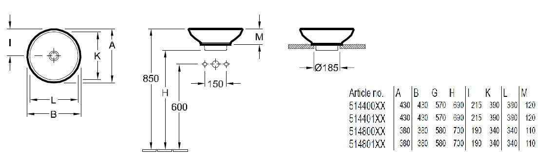 Умивальник на стільницю Villeroy & Boch Loop & Friends 514801TR