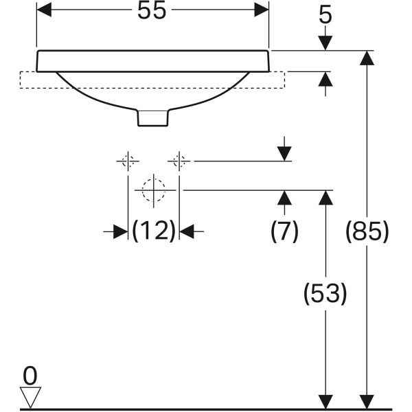 Раковина вбудована в стільницю Geberit VariForm 500.737.01.2
