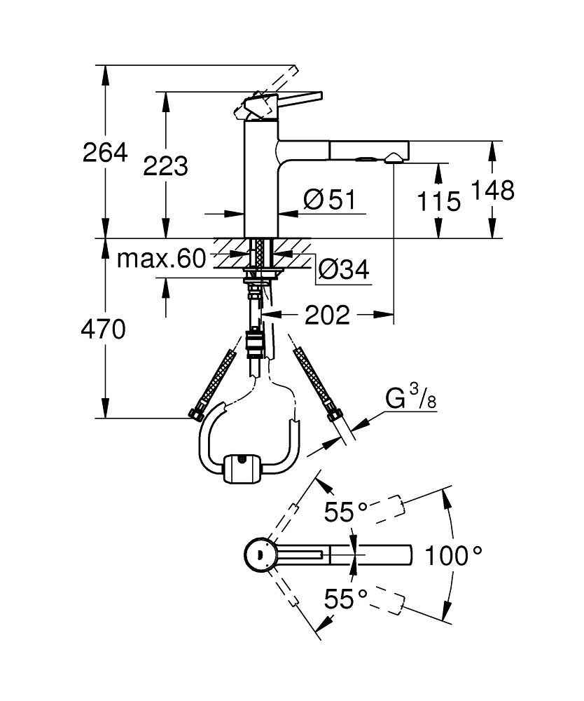 Змішувач для кухні Grohe Concetto 30273001