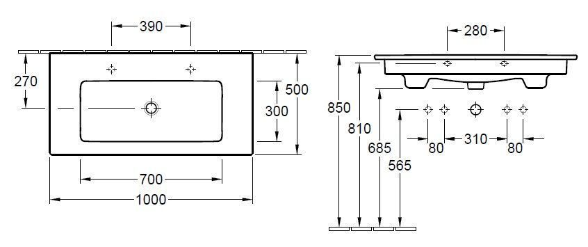 Подвесной умывальник Villeroy and Boch Venticello 4104AHR1
