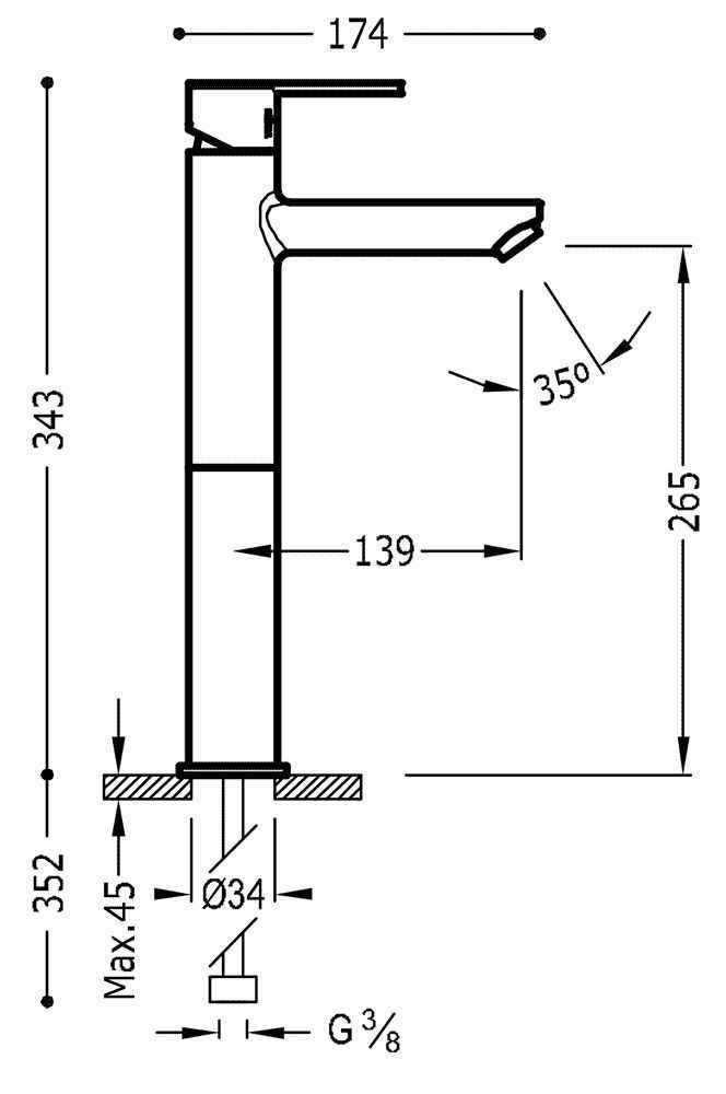 Змішувачі для раковини Tres Lex 181207