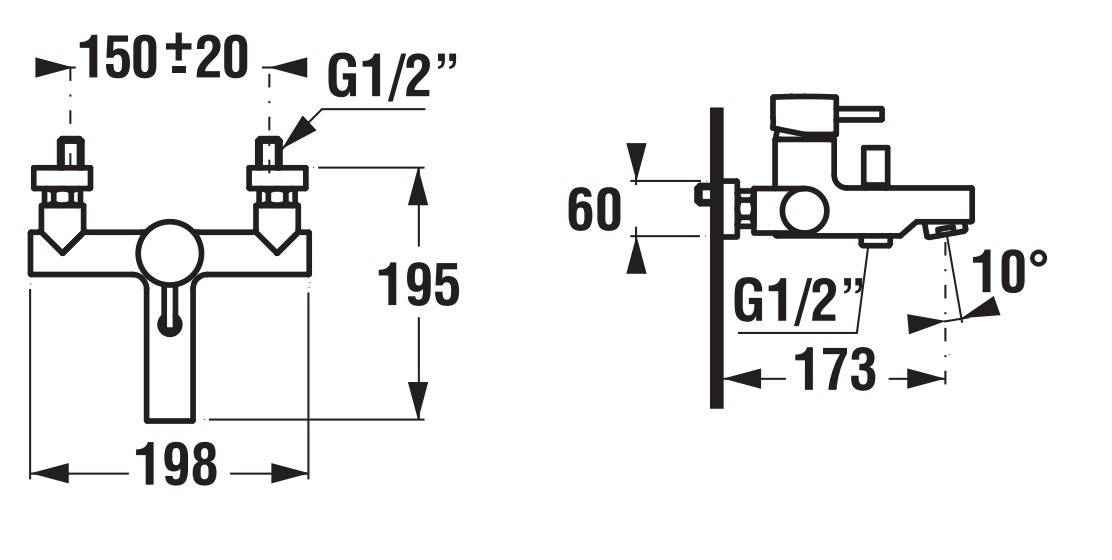 Змішувач для ванної і душа Jika Mio H3217170040001